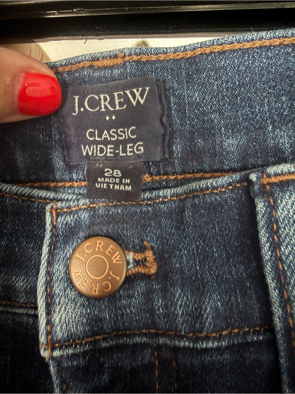 J.Crew Classic Wide-Leg Jeans - Dark Blue Size 28